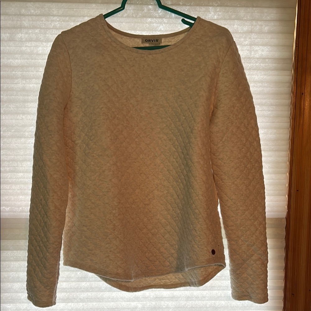 Orvis Ivory Quilted Pullover